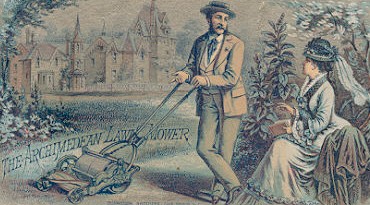 Like many of the mowers of the period the Archimedean was advertised through colourful "trade cards" that featured "realistic" scenes showing the mower in use.