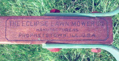 The writing on the handle confirms the origins of the Eclipse "Lady" mower.