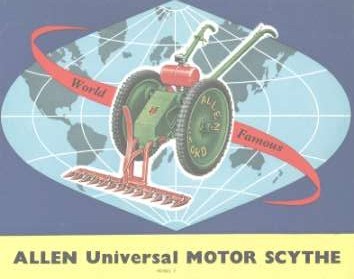The front page of the Allen Universal Motor Scythe 'Model F' Brochure.
