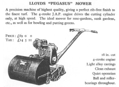 Advertisement for the Lloyds Pegasus dating from 1956, towards the end of production.