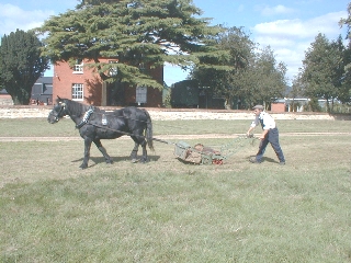 The Shanks pony mower at Milton Keynes Museum.