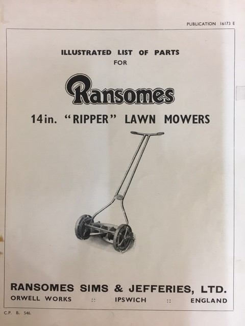 Ripper List of Parts Cover
