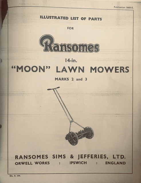 Ransomes Moon List of Parts cover 