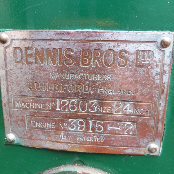 Dennis - manufacturers plate