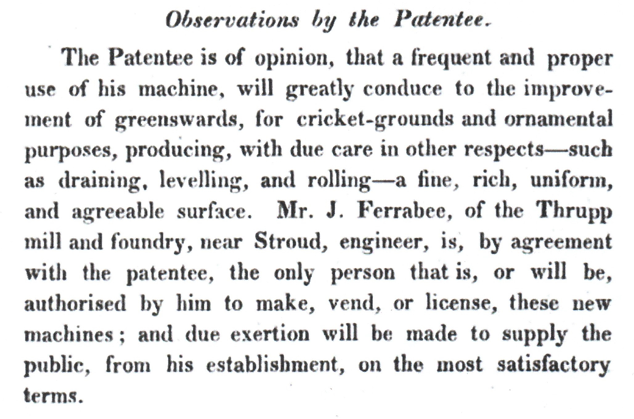 1830 - Observations of the patentee