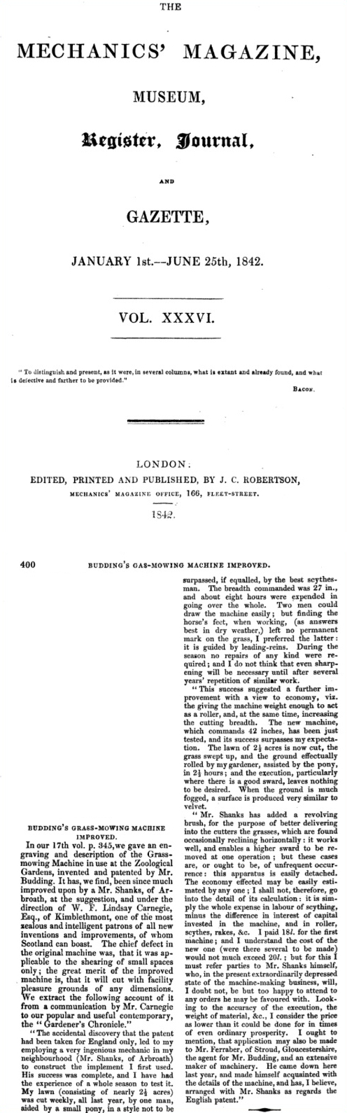 1842-05-14 Mechanics Magazine