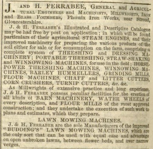1853-03-09 Gardeners Chronicle - Ferrabee Advertisement