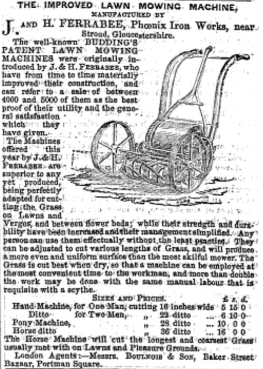 1854-03-25 Gardeners Chronicle - Ferrabee Advertisement