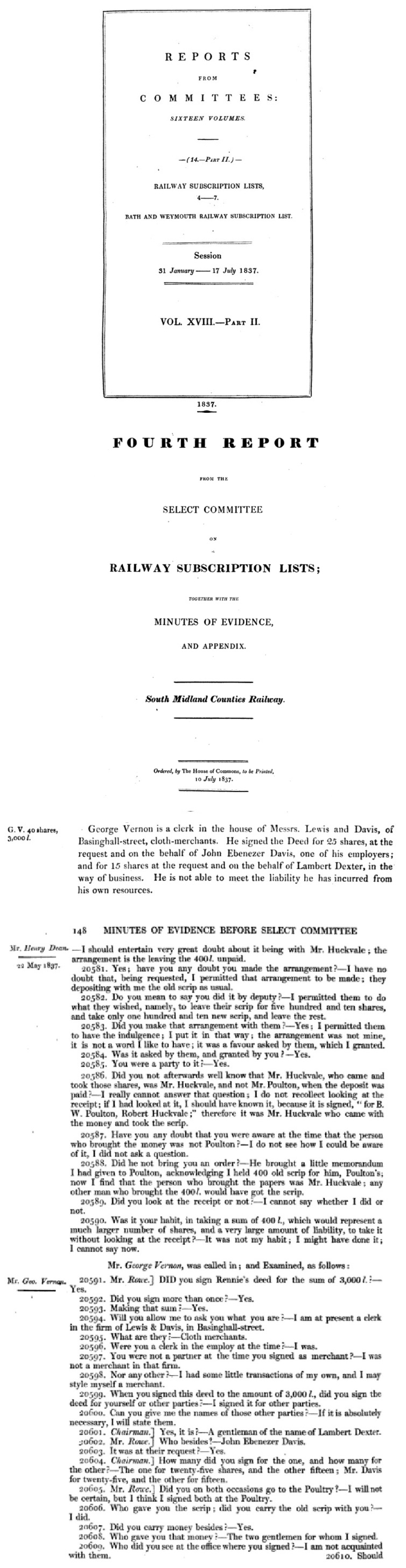 1837-07-10 Select Committee Report on Railways