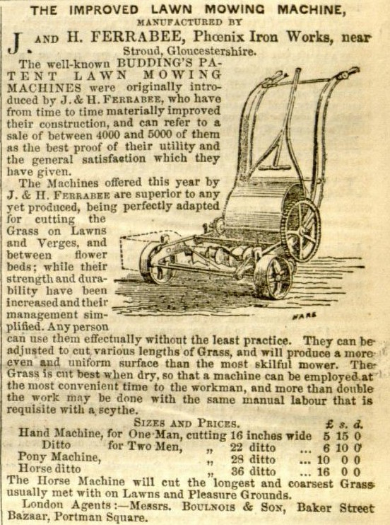 1854-03-11 Gardeners Chronicle - Ferrabee Advertisement