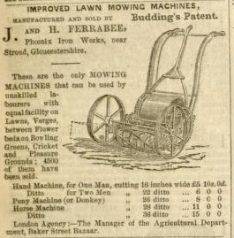 1855-04-21 Gardeners Chronicle - Ferrabee Advertisement