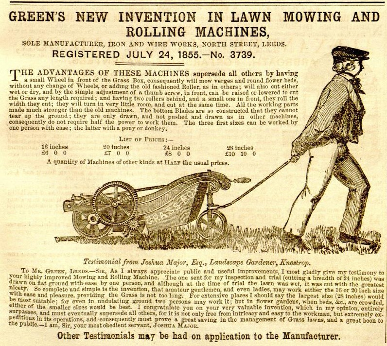 1856-05-10 Gardeners Chronicle - Greens Advertisement