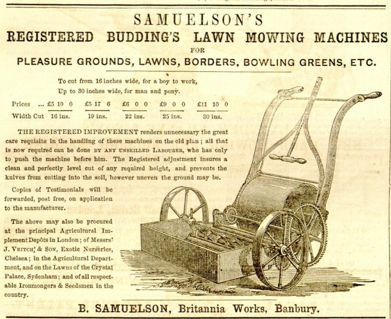 1856-05-10 Gardeners Chronicle - Samuelson Advertisement