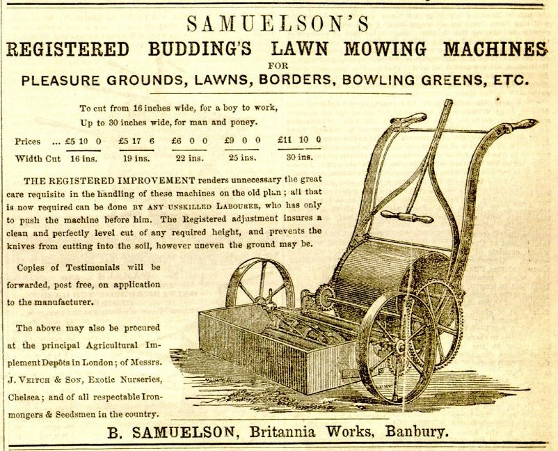 1856-04-19 Gardeners Chronicle - Samuelson Advertisement