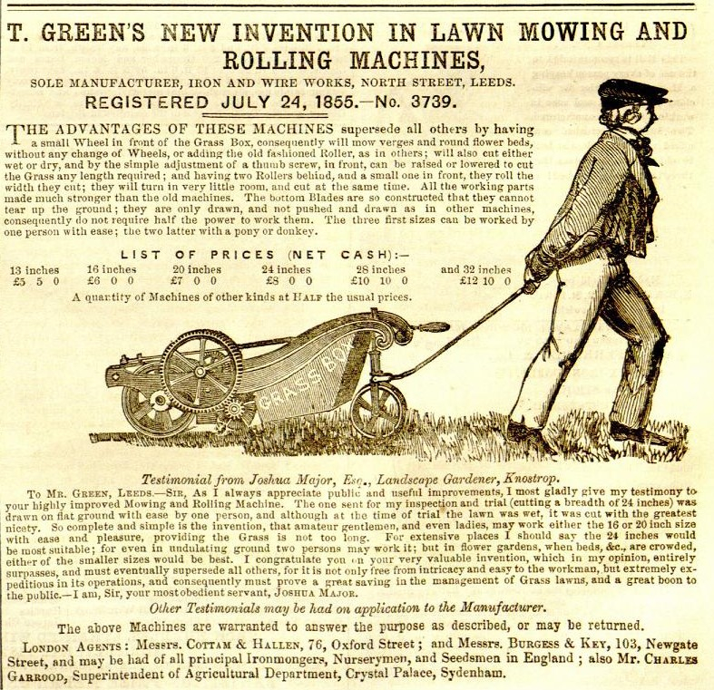 1856-06-28 Gardeners Chronicle - Greens Advertisement