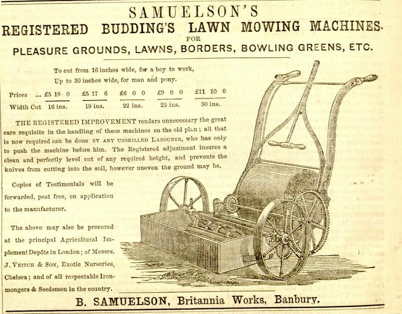 1856-04-26 Gardeners Chronicle - Samuelson Advertisement