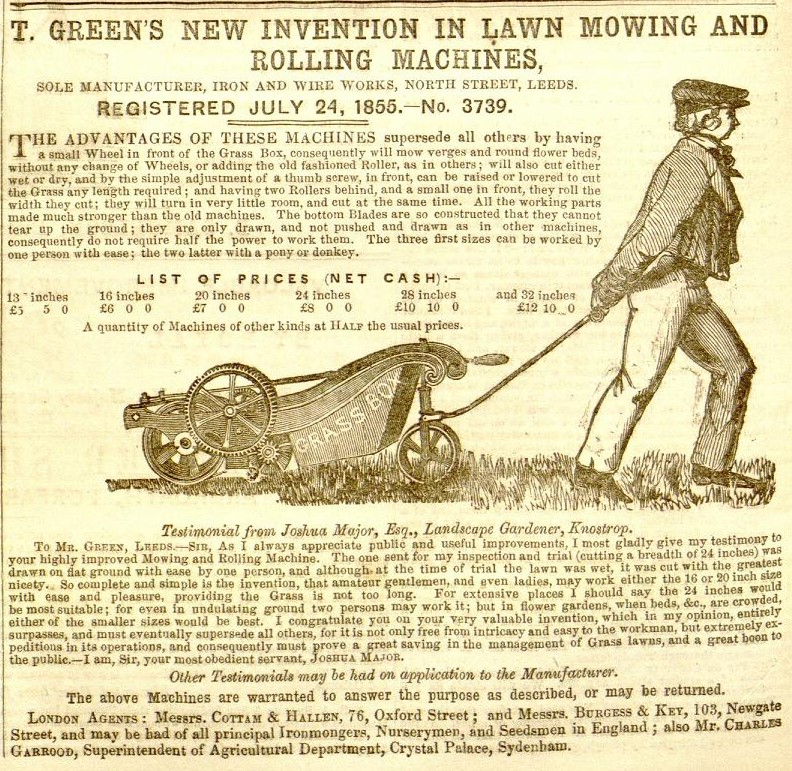 1856-07-05 Gardeners Chronicle - Greens Advertisement