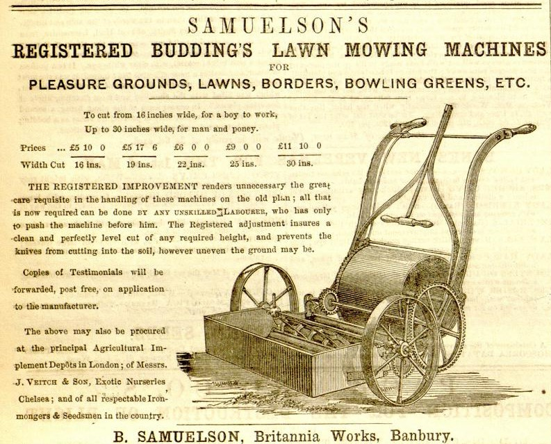 1856-03-29 Gardeners Chronicle - Samuelson Advertisement