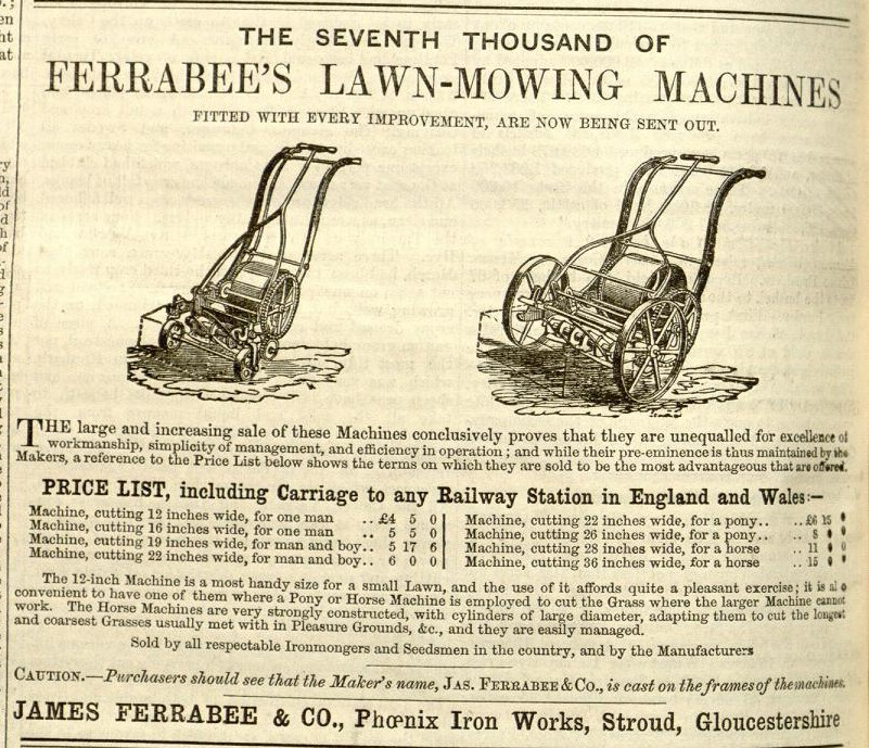 1858-04-24 Gardeners Chronicle - Ferrabee Advertisement