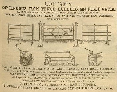 1862-05-24 Gardeners Chronicle - Cottam and Hallen Advertisement