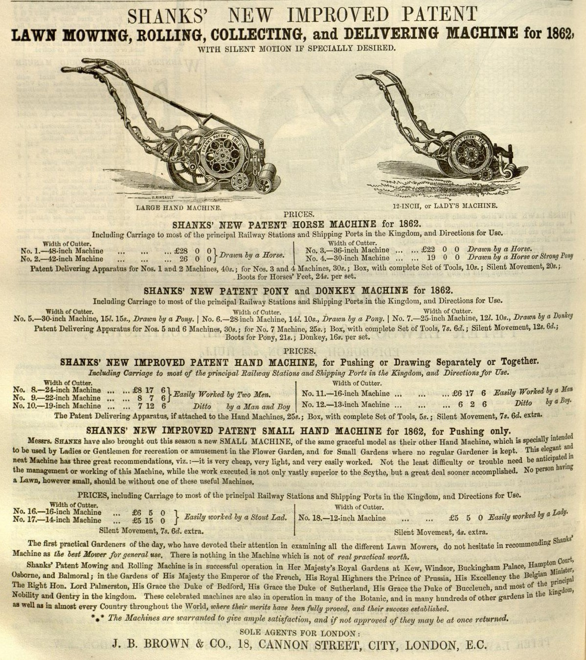 1862-05-10 Gardeners Chronicle - Shanks Advertisement