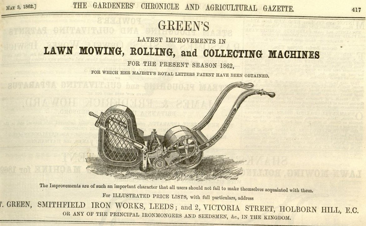 1862-05-03 Gardeners Chronicle - Greens Advertisement