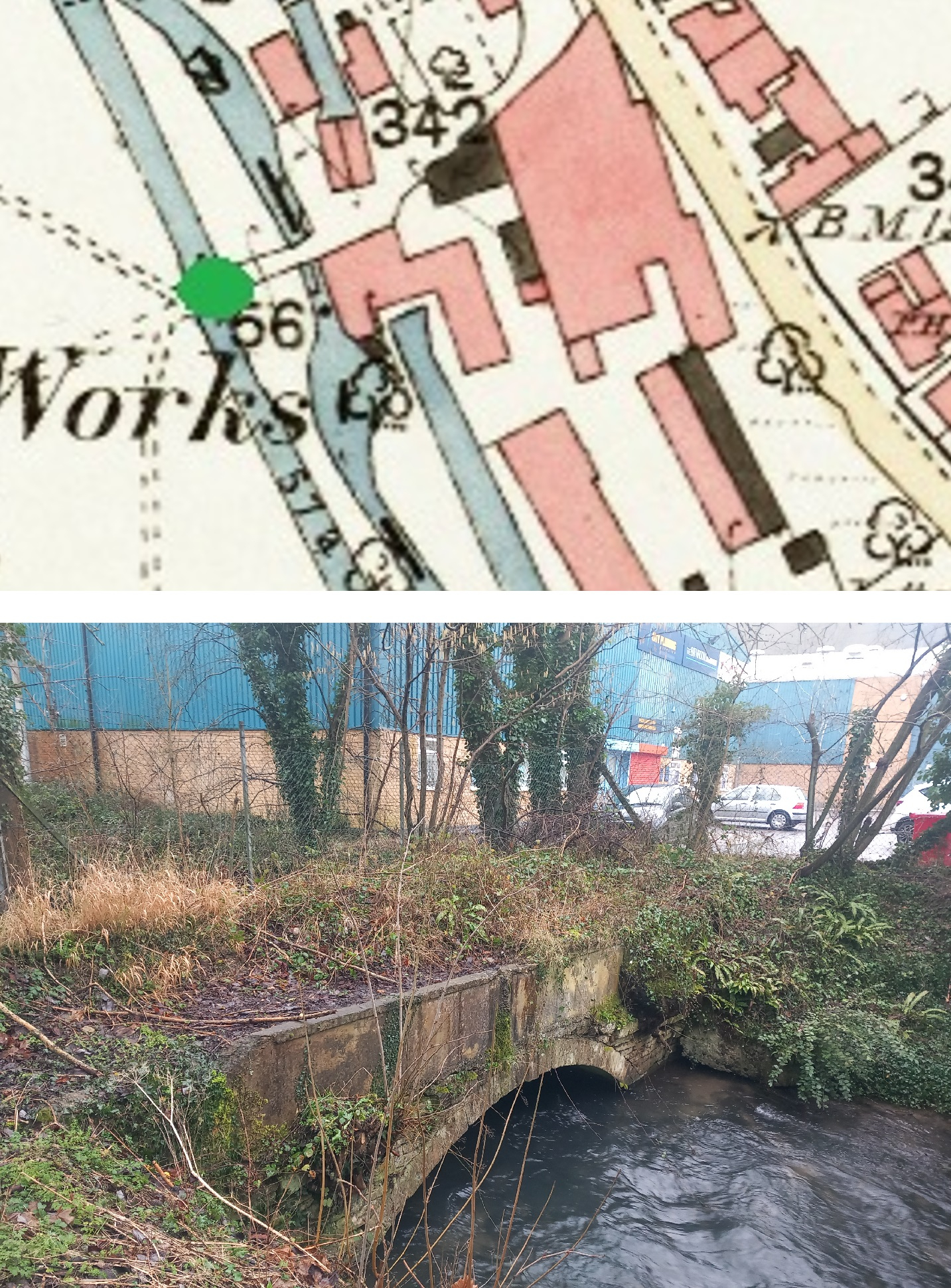 Old road bridge over the River Frome