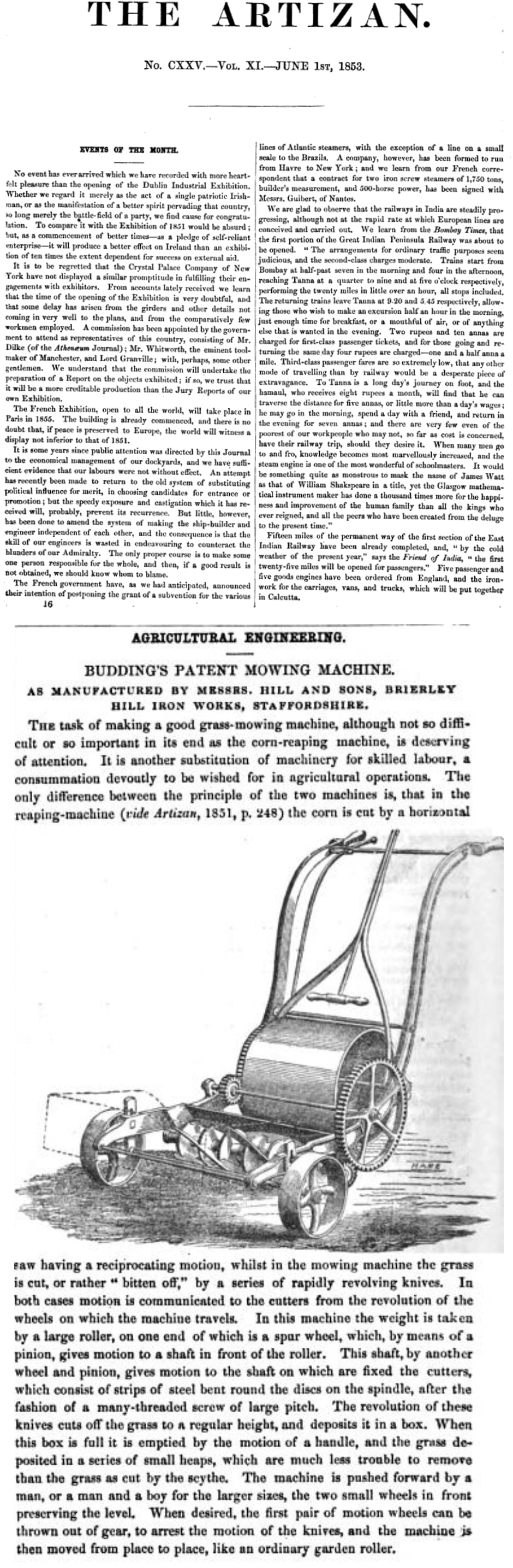 1853-06-01 The Artizan - Hill and Sons