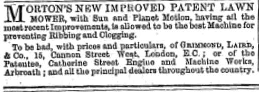 1863-08-22 Gardeners Chronicle - Morton's Patent Advertisement