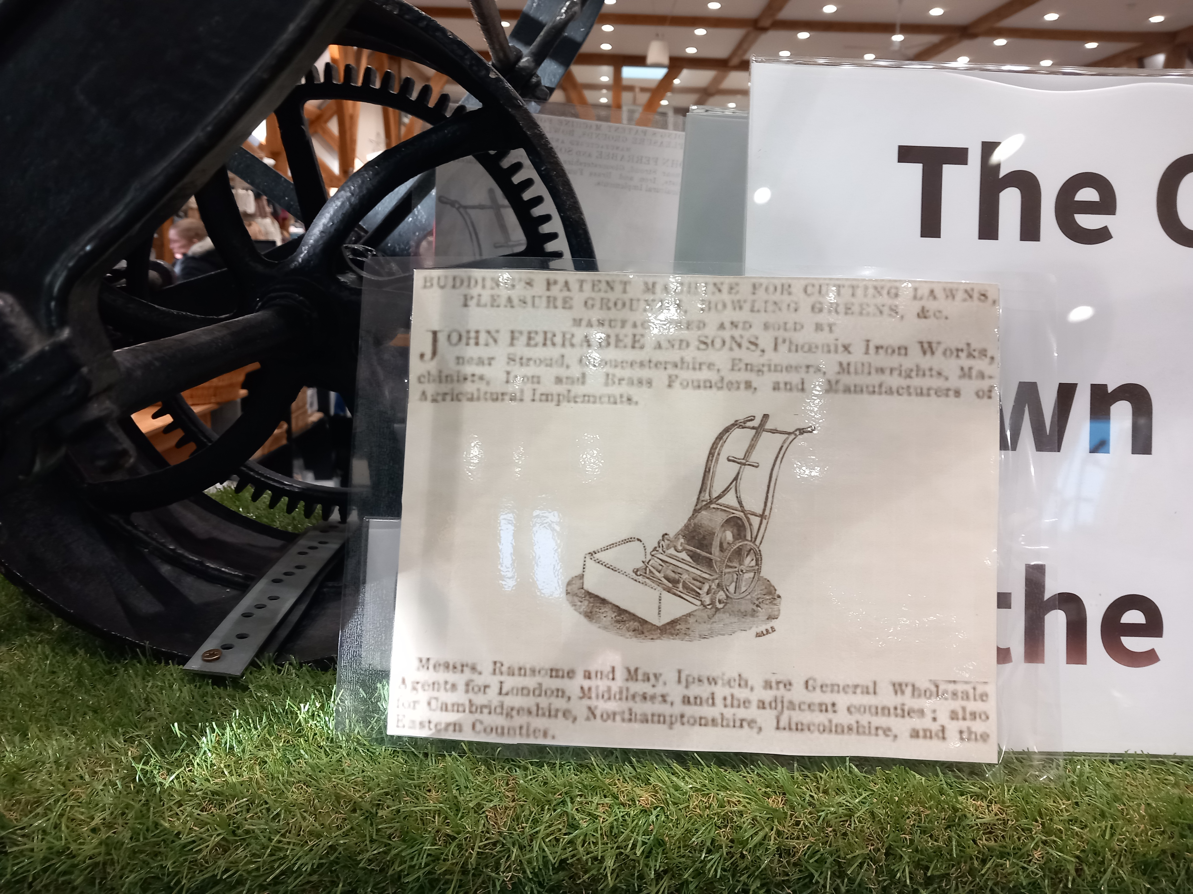 Budding Patent Lawnmower No 1623 - With 1840s Advertisement