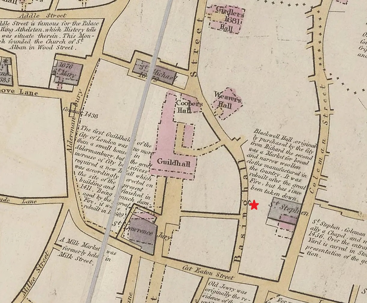 1831 Lewis and Davies at 10 Basinghall Street, London