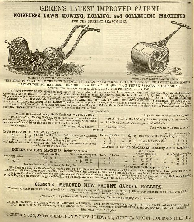 1863-05-16 Gardeners Chronicle - Greens Advertisement