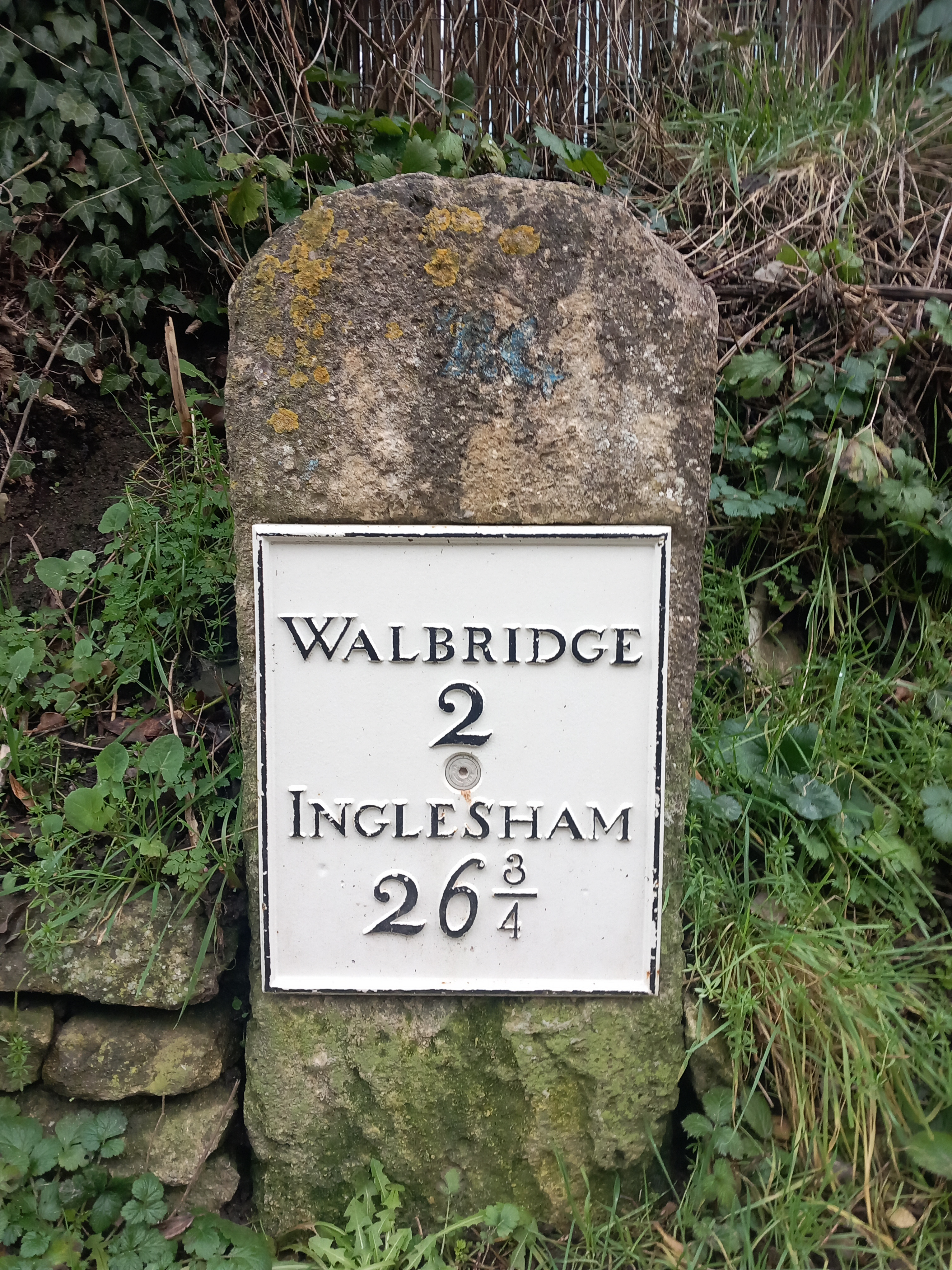 Mile Post on Thames and Severn Navigation Between Thrupp and Hope Mills