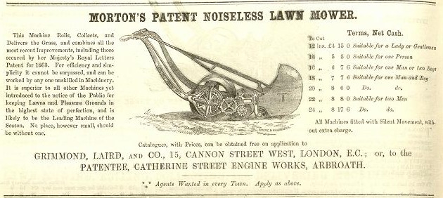 1863-03-21 Gardeners Chronicle - Morton's Patent Advertisement
