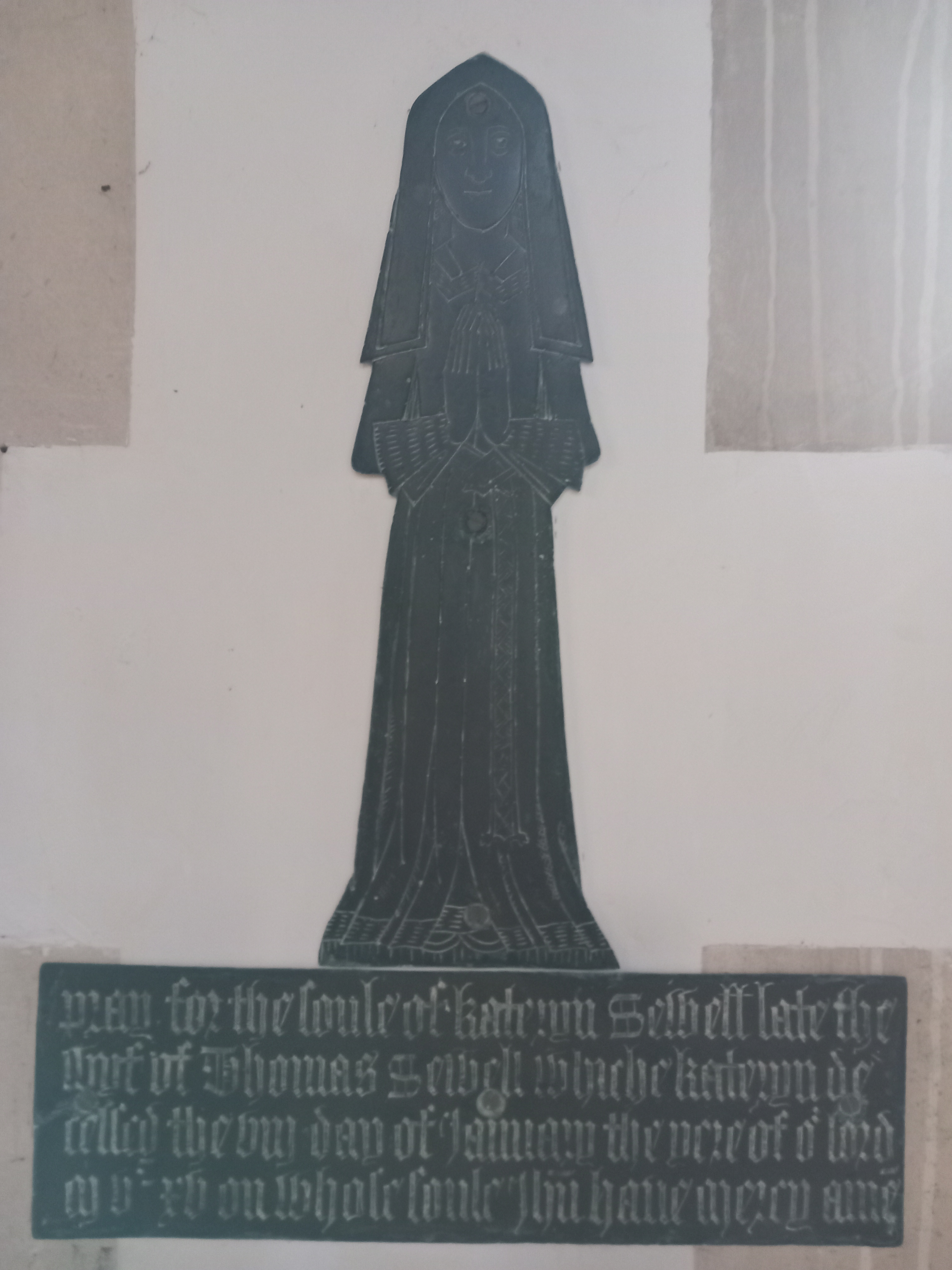 Sewell Family Memorial Brass in Bisley Parish Church