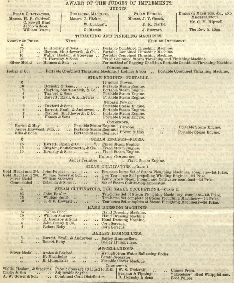 1863-08-01 James Ferrabee at RASE Worcester