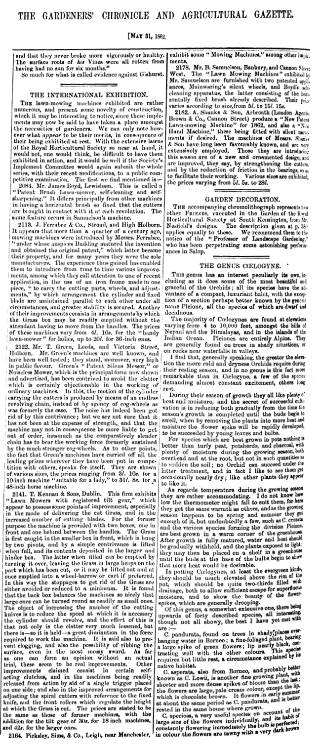 1862-05-31 Gardeners Chronicle - International Exhibition