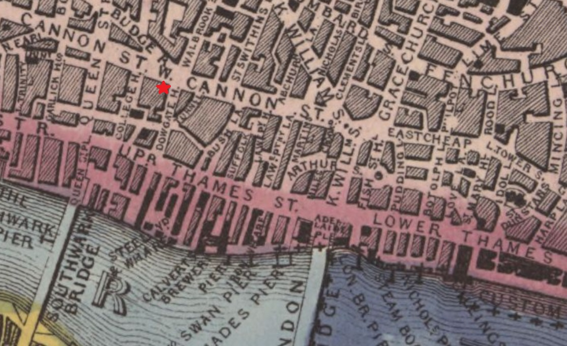 1860 Map of London - Samuelson Premises