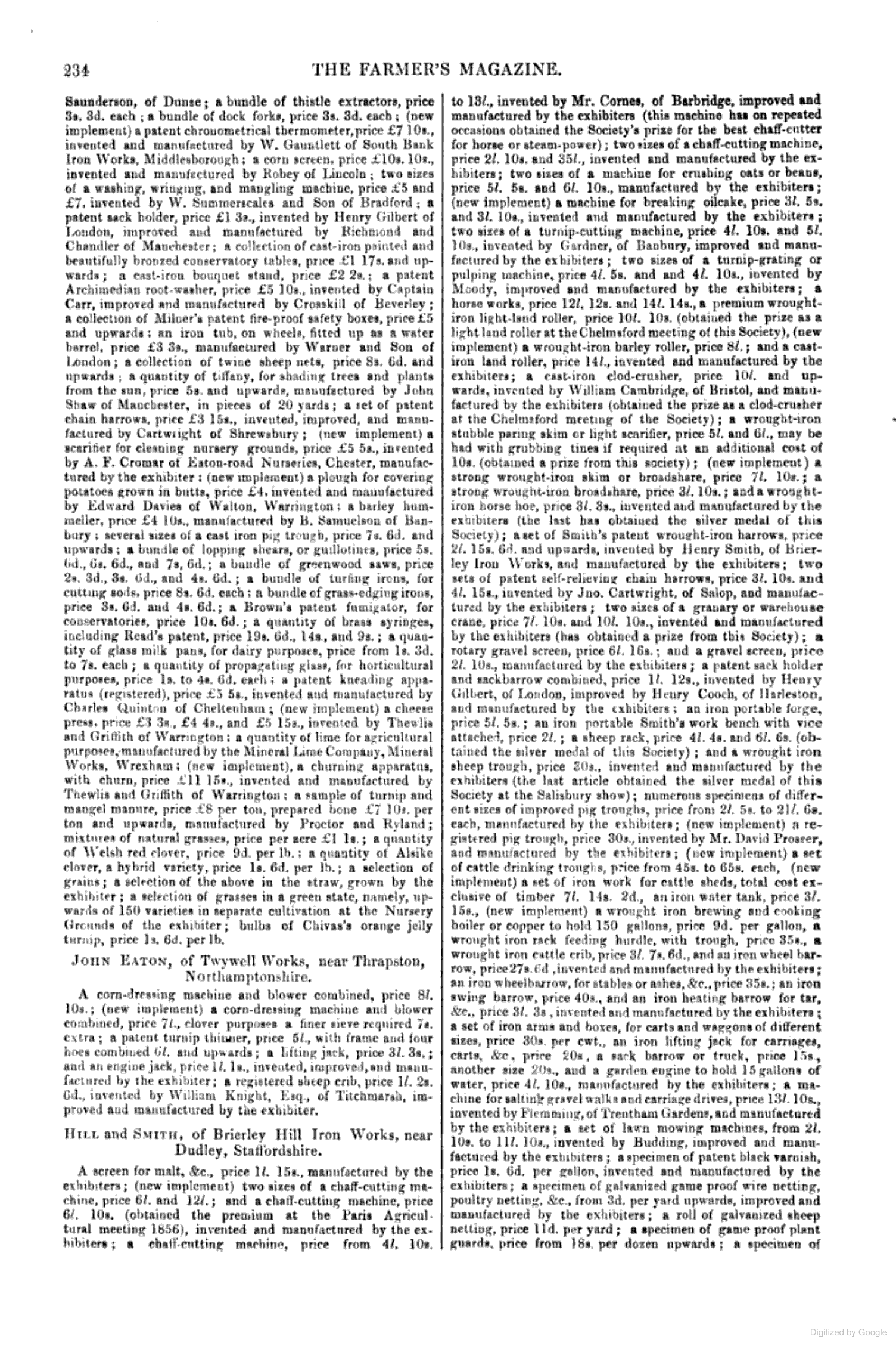 1858-12-01 Farmers Magazine - Hill and Smith Article