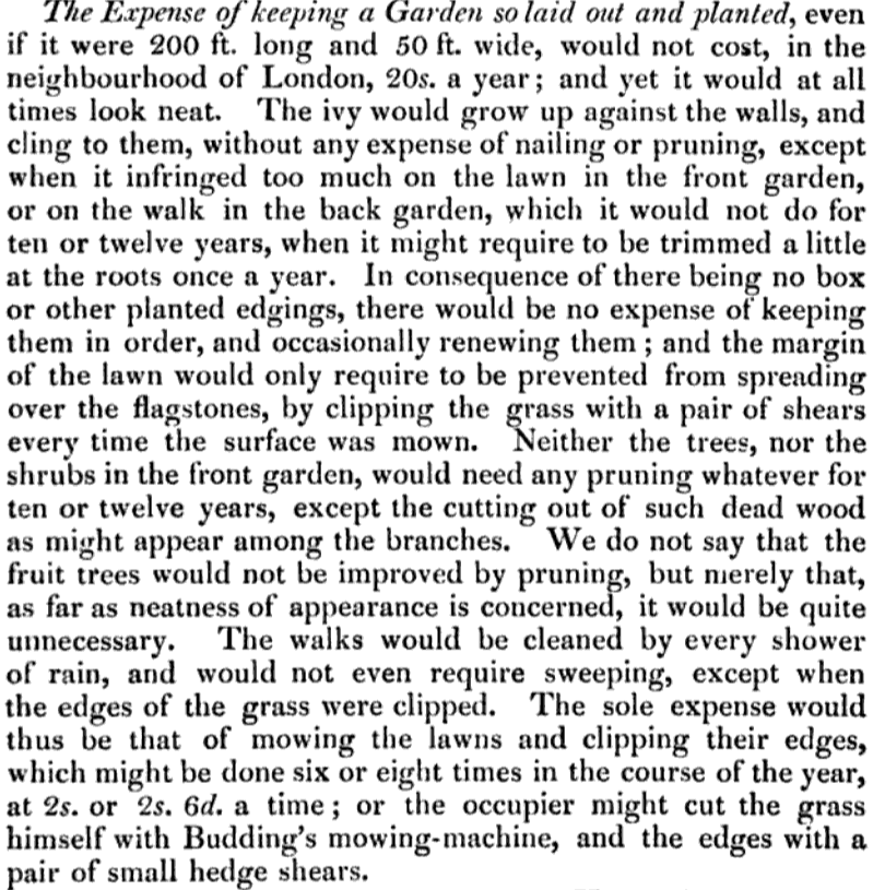 1838 Suburban Gardener and Villa Companion - Budding's Mower
