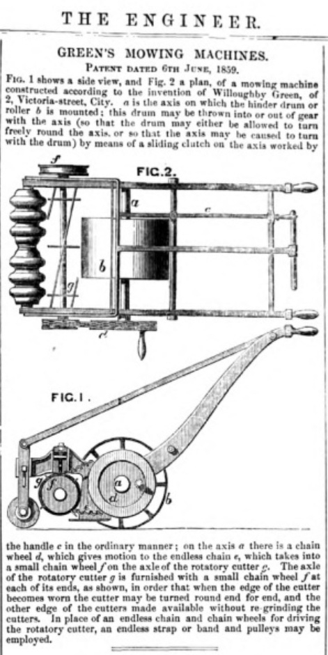 1860-01-27 The Engineer - Greens Advertisement
