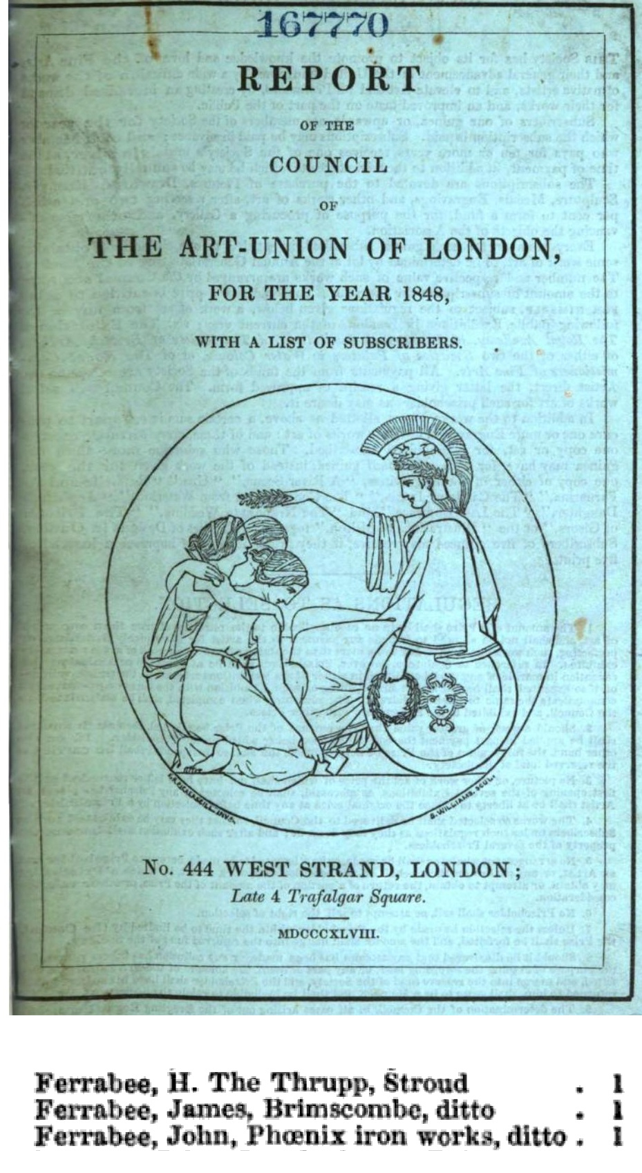 John, Henry and James Ferrabee listed in 1848