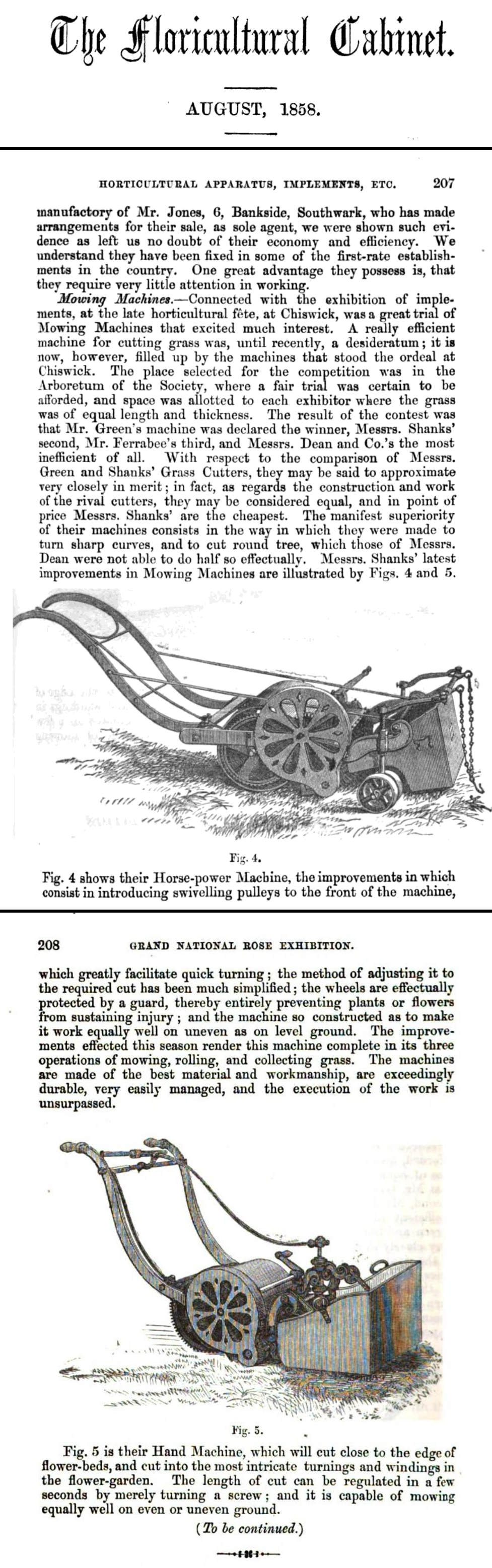 1858-08-01 The Horticultural Cabinet - Shanks Mowers