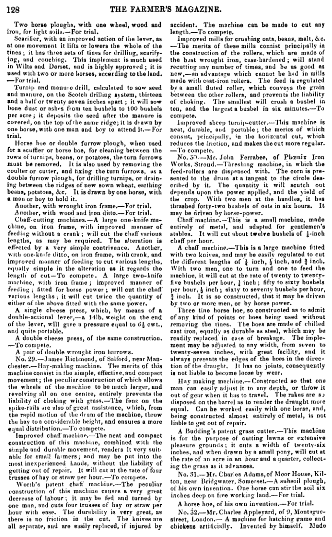 1842-08-01 British Farmers Magazine - RASE Meeting at Bristol