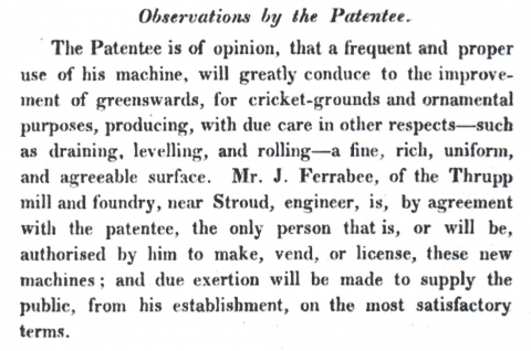 1830 - Observations of the patentee