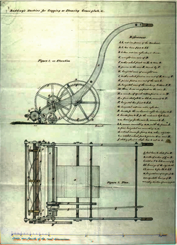 1830  Budding's Patent No. 5990  - Page 2/2 -  Original Patent Diagrams