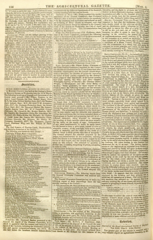 1853-03-05   James Ferrabee a member of The Royal Agricultural Society of England - The Gardeners Chronicle and Agricultural Gazette