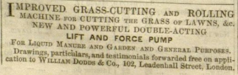 853-03-09  William Dodds  (retailer) Gardeners Chronicle  and Agricultural Gazette