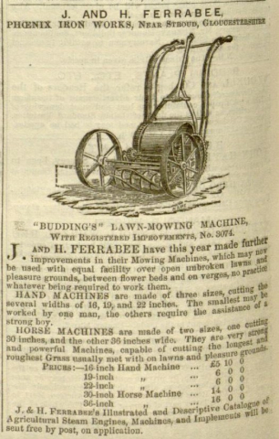 1853-05-07  -  James Ferrabee Advertisement - Gardeners Chronicle and Agricultural Gazette