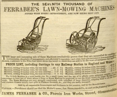 James Ferrabee advertisement -  22nd May 1858